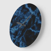 Blauw en zwart marmer-monogram grote klok (Hoek)