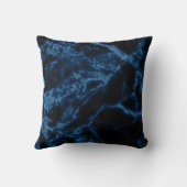 Blauw en zwart marmer monogram Initiaal Kussen (Achterkant)