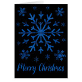 Blauw en zwart, met zwarte sneeuwvlok uitgesneden (Voorkant)