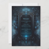 Blauw en Zwart Mystiek Witchy Gotische Verjaardag Kaart (Achterkant)