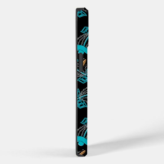 blauw en zwart naadloze patroonmand Case-Mate iPhone case (Achterkant / Rechts)