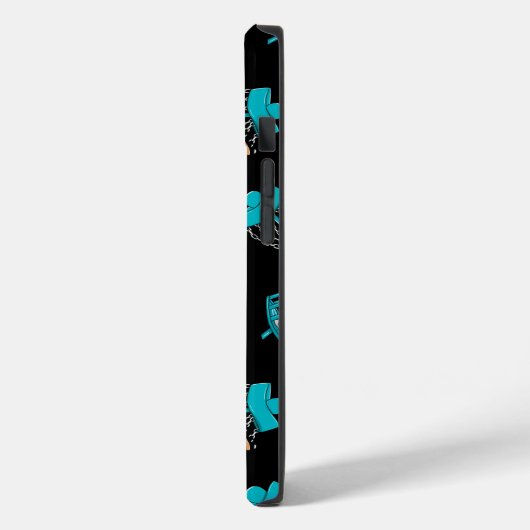 blauw en zwart naadloze patroonmand Case-Mate iPhone case (Achterkant / Links)