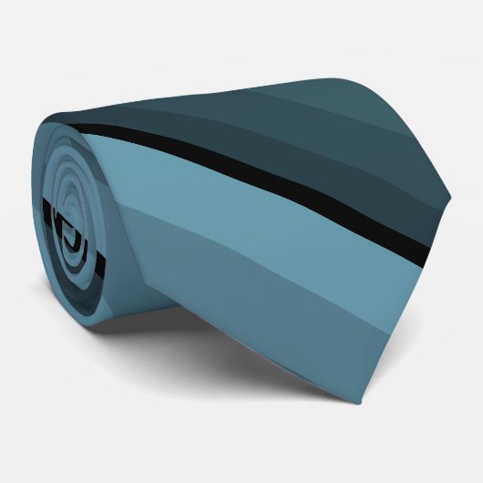 Blauw en Zwart Ombre Diagonaal Gestreept Stropdas (Opgerold)