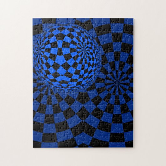 Blauw en zwart op bizarre kunst legpuzzel (Verticaal)