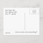 Blauw en zwart open huis briefkaart (Achterkant)