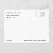 Blauw en zwart open huis briefkaart (Achterkant)