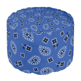 Blauw en zwart Paisley Pouf Poef