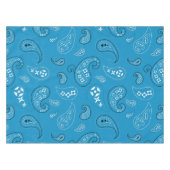 Blauw en zwart Paisley Western Bandana Print Tafelkleed (Voorkant (Horizontaal))