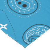Blauw en zwart Paisley Western Bandana Print Tafelkleed (Gekanteld)