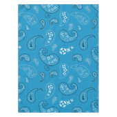 Blauw en zwart Paisley Western Bandana Print Tafelkleed (Voorkant)