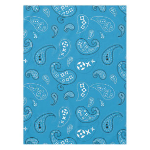 Blauw en zwart Paisley Western Bandana Print Tafelkleed