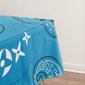 Blauw en zwart Paisley Western Bandana Print Tafelkleed (Voorbeeld)