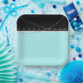 Blauw en zwart papier borden papieren bordje (Feest)