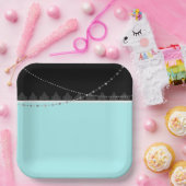 Blauw en zwart papier borden papieren bordje (Feest)