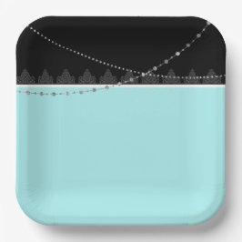 Blauw en zwart papier borden papieren bordje