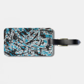 Blauw en zwart Penseelsporen Abstract Bagagelabel (Achterkant horizontaal)
