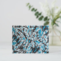 Blauw en zwart Penseelsporen Abstract