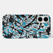 Blauw en zwart Penseelsporen Abstract Case-Mate iPhone Case (Achterkant (horizontaal))