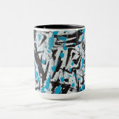Blauw en zwart Penseelsporen Abstract Mok (Midden)