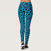 Blauw en zwart psychedelisch huidpatroon leggings (Achterkant)