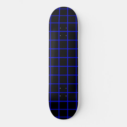 Blauw en zwart rasterpatroon Skateboard Deck (Voorkant)