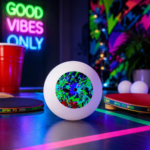Blauw en Zwart Retro Pingpongbal