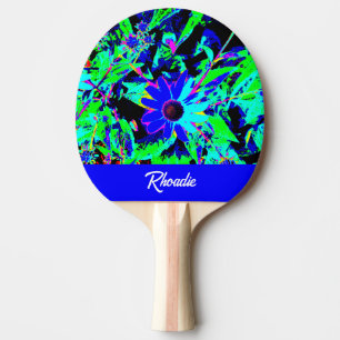 Blauw en zwart Retro Tafeltennisbatje