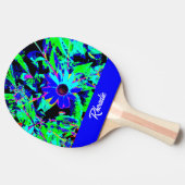 Blauw en zwart Retro Tafeltennisbatje (Zijkant)