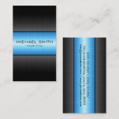 Blauw en zwart Roestvrij staal Visitekaartje (Voorkant / Achterkant)