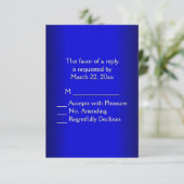 Blauw en zwart RSVP Kaartje (Staand voorkant)