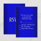Blauw en zwart RSVP Kaartje (Voorkant / Achterkant)