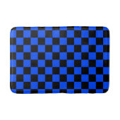 Blauw en zwart schaakbordpatroon badmat (Voorkant)