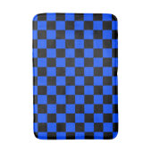 Blauw en zwart schaakbordpatroon badmat (Voorkant Verticaal)