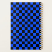 Blauw en zwart schaakbordpatroon planner (Achterkant)