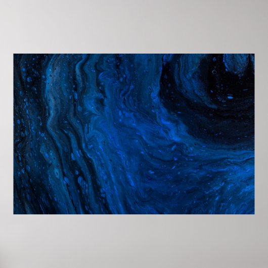 Blauw en zwart schilderij poster (Voorkant)