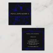 Blauw en zwart schilderplaatje, schoonheidslijst vierkante visitekaartje (Voorkant / Achterkant)