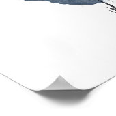 Blauw en zwart speel II | Blauwe zwarte verf Splas Poster (Hoek)