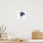 Blauw en zwart speel II | Blauwe zwarte verf Splas Poster (Keuken)