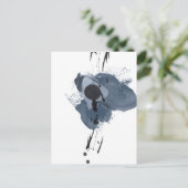 Blauw en zwart speel II | Blauwe zwarte verfsplaat Briefkaart (Staand voorkant)