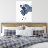 Blauw en zwart speel II | Blauwe zwarte verfsplaat Canvas Afdruk (Insitu (Slaapkamer))