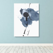 Blauw en zwart speel II | Blauwe zwarte verfsplaat Canvas Afdruk (Insitu (Houten vloer))