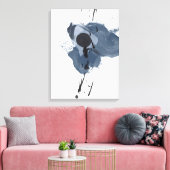 Blauw en zwart speel II | Blauwe zwarte verfsplaat Canvas Afdruk (Insitu (Woonkamer))