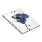 Blauw en zwart speel II | Blauwe zwarte verfsplaat Notitieboek (Rechterzijde)