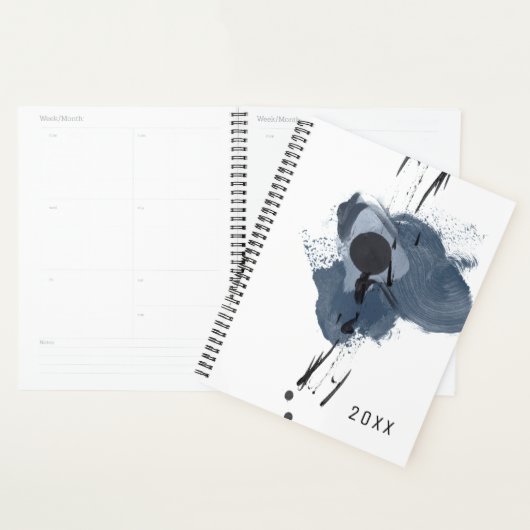 Blauw en zwart speel II | Blauwe zwarte verfsplaat Planner (Display)