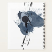 Blauw en zwart speel II | Blauwe zwarte verfsplaat Planner (Achterkant)