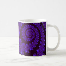 Blauw en zwart Spiral Fractal Koffiemok