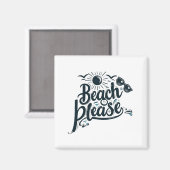 Blauw en Zwart Strand Gelieve Magneet (Voorkant / Achterkant)