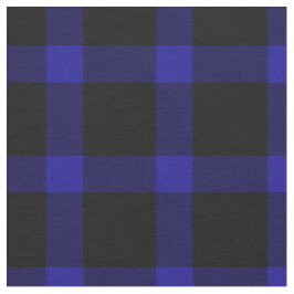 Blauw en zwart Tartan Patroon Stof