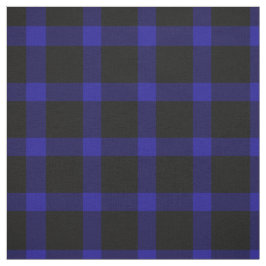 Blauw en zwart Tartan Patroon Stof