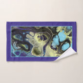 Blauw en zwart tie kleurstof marmer patroon en mon bad handdoek (Handdoek)